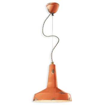Ferroluce Závěsné retro svítidlo VINTAGE, Ø 35 cm, 1xE27 Barva: Oranžová