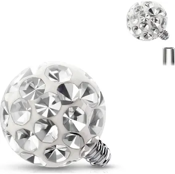 Piercing Šperky4U Náhradní kulička TITAN 3mm, závit 1,2 mm, barva čirá - TIT1117C-03