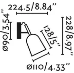 FARO BARCELONA Nástěnné svítidlo Studio, růžová/černá, ocel, Ø 11 cm - Ø nástěnného držáku 9 cm; stínidlo - Ø 11 cm, délka 12,8 cm růžová, černá 1 x 8 W LED - Doprava zdarma