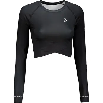 Dámské tričko Dámský funkční crop top s dlouhým rukávem premium ALTISPORT VOJ/ALW000TR04 ČERNÁ M