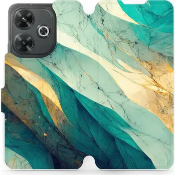 Pouzdro na mobilní telefon Flipové pouzdro Mobiwear - Xiaomi Redmi 13 - VP37S Zlatavý a zelenkavý mramor (Knížkové flip pouzdro, obal, kryt na mobil Xiaomi Redmi 13 - VP37S Zlatavý a zelenkavý mramor, materiál Umělá kůže + TPU - ochrana 360°, stojánek, silikonová vanička, magnetick
