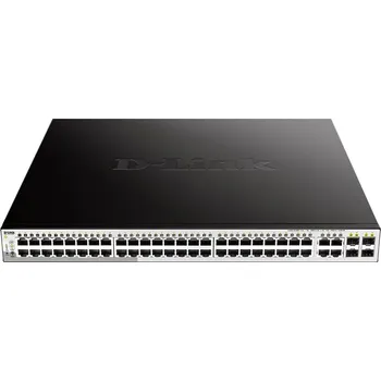 Switch D-Link DGS-1210-52MP 52-Port Gigabit Smart+ PoE Switch, 48x GbE PoE+, 4x RJ45/SFP, PoE 370W