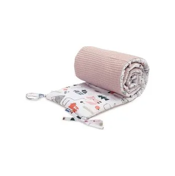 Dětsný nábytek OCHRANIACZ DO ŁÓŻECZKA WAFEL LISKI RÓŻOWY