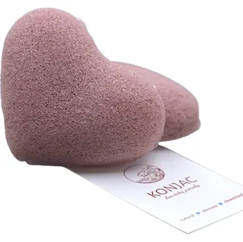 Odličovací ubrousek Konjac Konjaková houbička s červeným francouzským jílem, 1 ks Tvar: Srdíčko