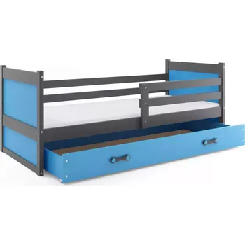 Postel BMS GROUP Dětská postel Rico 1 90x200, s úložným prostorem bez matrace - 1 osoba - Grafit, Modrá, Modrá
