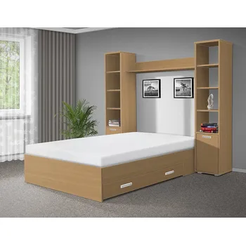 Postel Nabytekmorava Postel Kora 160x200 cm barva lamina: Buk 331, Přehoz + polštáře: Bez přehozu a polštářů