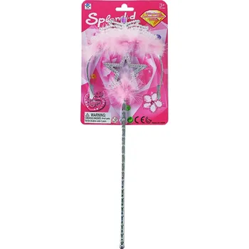 Karnevalový kostým Korunka princezna s hůlkou růžová