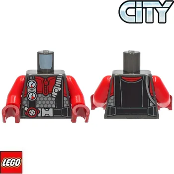 Stavebnice LEGO LEGO® Dílky na figurky LEGO Tělo potištěné Potápěč / Kovově Šedé / Torso - 2021 973pb4193c01