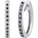 Diamantové náušnice kruhy Deborah v bílém zlatě s černými diamanty - 0,08 ct