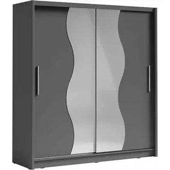 Šatní skříň Skříň s posuvnými dveřmi BIRGAMO TYP 1 - tmavě šedý grafit - doprava zdarma - SLEVA 3% s kodem radost25
