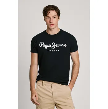 Pepe Jeans Pánské tričko ORIGINAL STRETCH N Barva: černá, Velikost: S