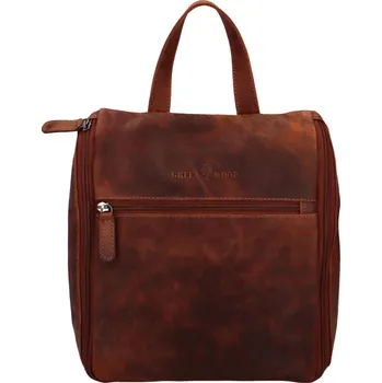 Pánský kožená kosmetická taška hnědá - GreenWood Salah hnědá