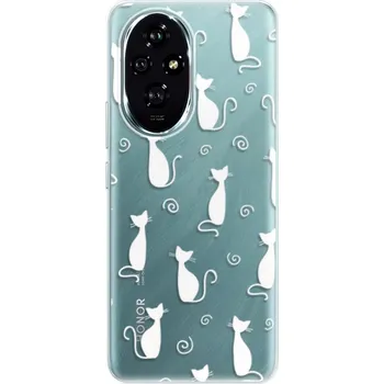 Pouzdro na mobilní telefon Odolné silikonové pouzdro iSaprio - Cat pattern 05 - white - Honor 200