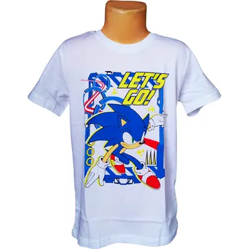 Chlapecké tričko Eplusm Chlapecké tričko SONIC LET´S GO krátký rukáv bílé Barva: Bílá, Velikost: 110