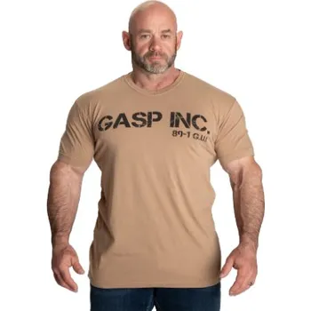 Pánské tričko Gasp G.U.I. STANDARD TEE WASHED DESERT – tričko Gasp seprané pískové Velikost: XXL