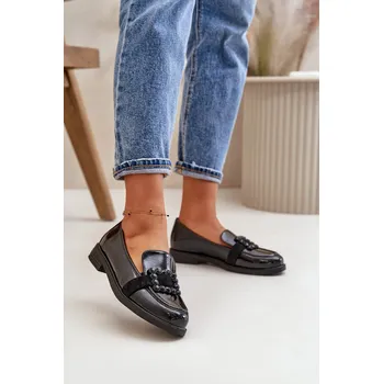 Dámské mokasíny Lakované Dámské Mokasíny S Dekorací Vinceza 58389 Barva: Černá, Velikost: 36