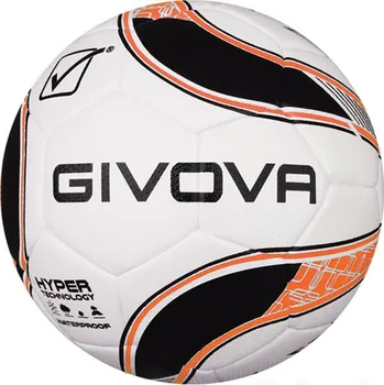 Fotbal Fotbalový míč GIVOVA HYPER, barva 1028 černá - zářivě oranžová, velikost 5