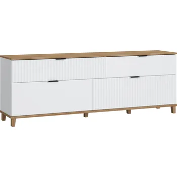 Televizní stolek Stolek televizní 2K2S bílá alpin/dub grandson PLISSEE