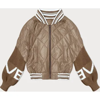 Dámský svetr Béžová dámská bomber bunda z Itálie MADE IN ITALY, odstíny béžové S (36) i392_23509-46