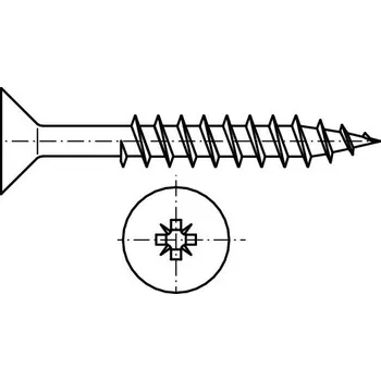 Vrut Vrut částečný závit se zápustnou hlavou a křížovou drážkou čsn 1824 5x140 zinek žlutý
