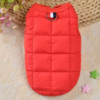 Obleček pro psa Zateplená vesta pro pejsky se zapínáním na cvočky - 4 barvy Barva: Červená, Velikost: S