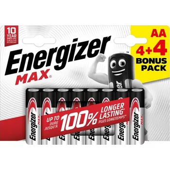 Článková baterie Alkalické baterie Energizer AA (R6) 8 ks