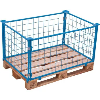 paleta Paletové hrazení, plné, výška 600 mm, pro paletu 1200x800 mm, barva modrá