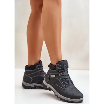 Pánská sportovní obuv Pánské Zateplené Trekingové Boty Z Eko Kůže Neramia Barva: Modrá, Velikost: 42