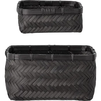 BLOOMINGVILLE Černý košík Donia z bambusu