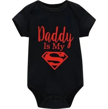 Kojenecký overall Body pro miminko Daddy is my Superman Velikost: 0-3M, Barva (Varianta): Black-Red