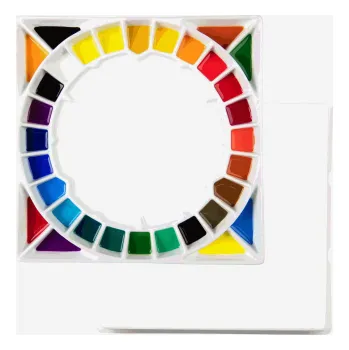 Paleta na barvy Porcelánová paleta čtvercová velká 32 důlků 32x32cm (Porcelánová paleta čtvercová velká 32 důlků 32x32cm)