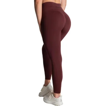 Dámské legíny Better Bodies SCRUNCH LEGGINGS MAROON – legíny Better Bodies kaštanové Velikost: S