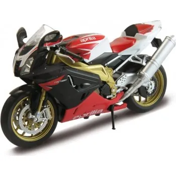 autíčko Welly Aprilia RSV 1000R Factory, červená 1:10