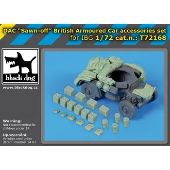 Plastikový model Blackdog 1/72 DAC Sawn -off British armoured car acc.set