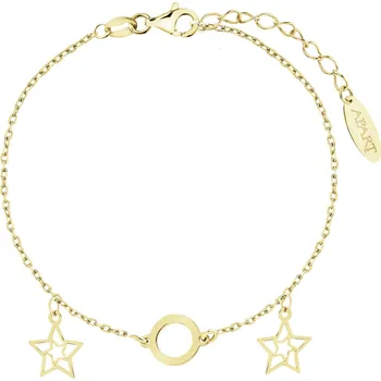 Náramek Pozlacený stříbrný náramek - hvězdy, kroužek - AP539-6645