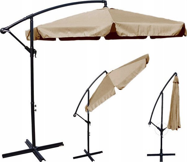 Zahradní skládací slunečník 350 cm - 7 barev - Cappuccino