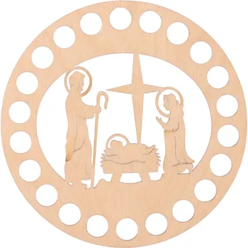 Vánoční dekorace Dřevěné víko na košík - betlém Zvolte variantu: 16 cm