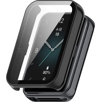 Příslušenství k chytrým hodinkám VSECHNONAMOBIL 86797 PC FULL COVER Plastový kryt se sklem pro Honor Band 9 černý