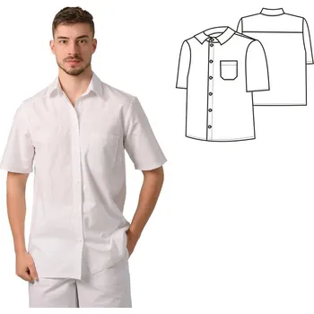 Zdravotnický oděv (0200) košile pánská krátký rukáv - bílá - 43/44