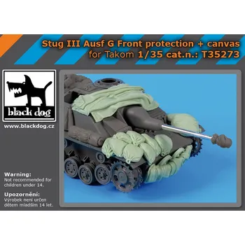 Plastikový model Blackdog 1/35 Stug III Ausf G front protection, canvas