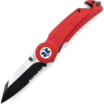 Bojový nůž Albainox Nůž zavírací SEG-2 MEDIC kombinované ostří ČERVENÝ