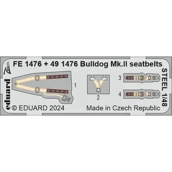 Plastikový model 1/48 Bulldog Mk.II seatbelts STEEL (AIRF)
