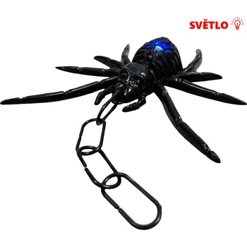 Party dekorace Závěsný pavouk se světlem 17 cm