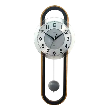 Hodiny JVD Dřevěné netikající tiché skleněné kyvadlové hodiny JVD NS22010/68 (tiché dřevěné kyvadlové hodiny)