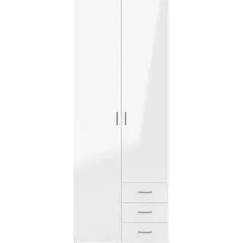 Nábytek Šatní skříň Sid 2d3s 425 - bílý lesk