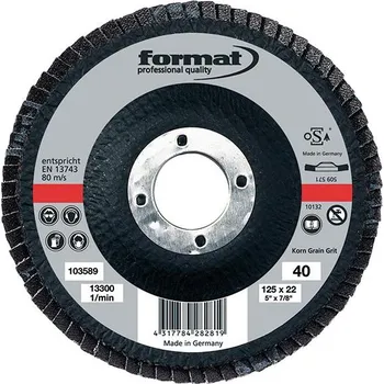 Brusný talíř Brusný lamelový kotouč 6 stupňů vypouklý 125mm k60 format