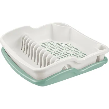 Odkapávač na nádobí Tontarelli Odkapávač na nádobí s tácem Brio 39 x 39 x 11 cm, tyrkysová