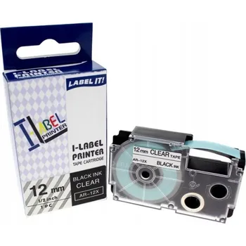 Pásek do tiskárny Naplnka Kompatibilní páska s Casio XR-12X1, 12mm x 8m, černý tisk