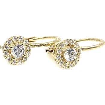 Náušnice Diante Zlaté náušnice s bílým kamenem 59631456