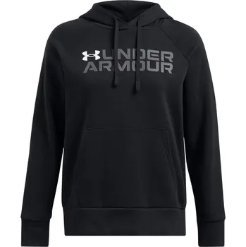Dámská mikina Dámská Mikina UNDER ARMOUR RIVAL FLEECE WORDMARK HOODIE 1386512-001 – Černá L